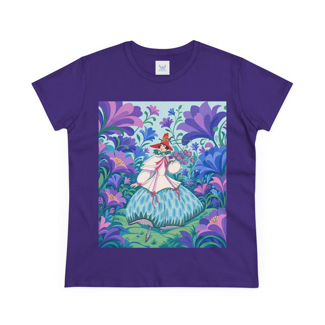 🌸🎶 The Garden Melody Cotton Tee – Art Deco Floral Whimsy