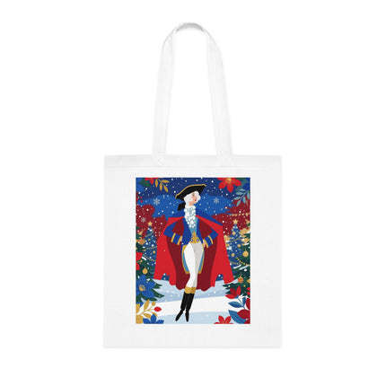 🎄🎭 The Christmas Masquerade Lady Cotton Tote Bag – Art Deco Holiday Glamour