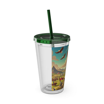 Watchful Guardian Sunsplash Tumbler with Straw, 16oz