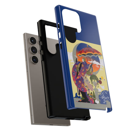 Parasol Sunset Geisha Phone Case – Elegant Twilight Grace