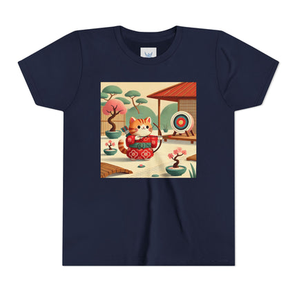 Archer Kitten in the Zen Garden Youth Short Sleeve Tee