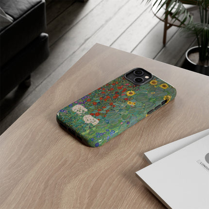 Farm Garden with Sunflowers by Gustav Klimt Phone Cases