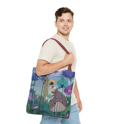 🦚🌸 The Lady Of The Peacock Garden Tote Bag – Art Deco Floral Fantasy