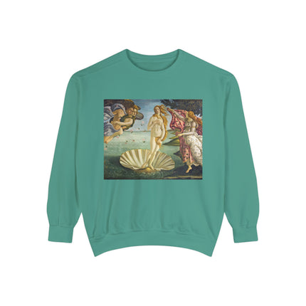 Birth of Venus by Sandro Botticelli Unisex Garment-Dyed Sweatshirt