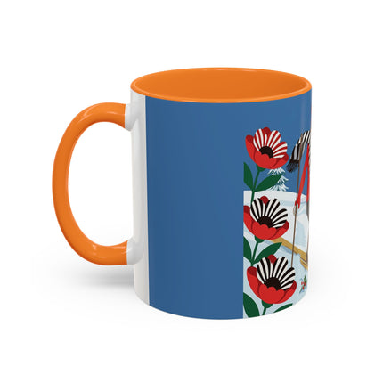 🎿🎄 The Christmas Holly Skier Colorful Mug – Whimsical Holiday Fantasy