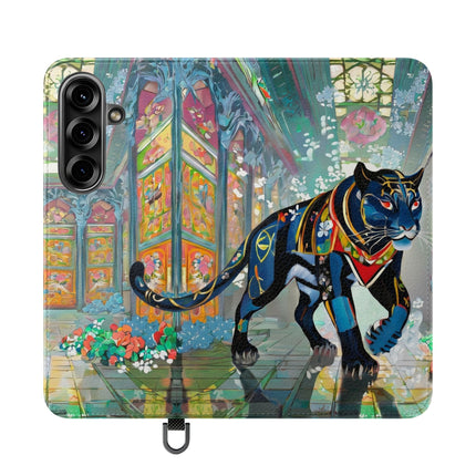 🐾💎 Cyber Panther's Hunt Flip Case – Digital Instinct & Neon Pursuit