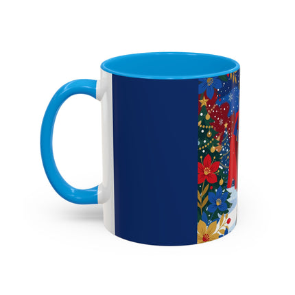 🎭❄️ The Christmas Masquerade Lady Colorful Mug – Art Deco Holiday Fantasy
