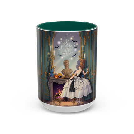 🕯️🎃 The Moonlit Manor Drawing Room Colorful Mug – Elegant Halloween Charm