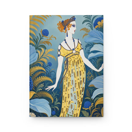 🌿💛 The Lady Of The Golden Fern Garden Hardcover Journal – Art Deco Botanical Elegance
