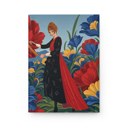 ✂️🌺 The Lady Of The Enchanted Garden Hairdresser Hardcover Journal – Art Deco Floral Salon Whimsy