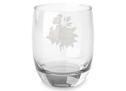 Yellow Rose and Cabbage Rose Botanical Illustration by Pierre-Joseph Redouté Whiskey Glass