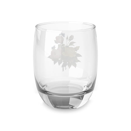 Yellow Rose and Cabbage Rose Botanical Illustration by Pierre-Joseph Redouté Whiskey Glass