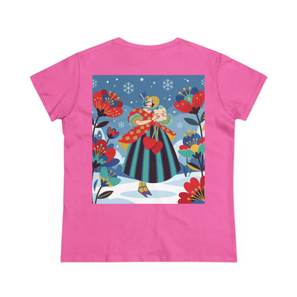 ❤️❄️ The Winter Heart Messenger Cotton Tee – Art Deco Winter Enchantment