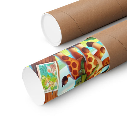 🦒🌿 Giraffe Lookout Matte Vertical Poster – Curiosity, Adventure & Joyful Discovery