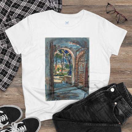 Gate in S. Miniato by Martin Monnickendam Women's Midweight Cotton Tee