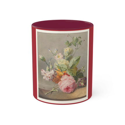 Floral Still Life by Georgius Jacobus Johannes van Os Colorful Mugs, 11oz