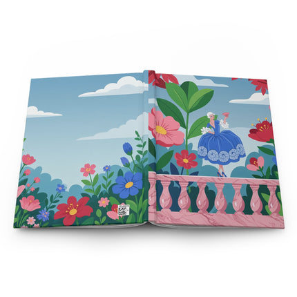 🌸💙 The Lady Of The Blue Garden Terrace Hardcover Journal – Art Deco Floral Elegance