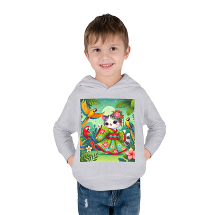 Parrot Dance of the Geisha Kitten Toddler Pullover Fleece Hoodie