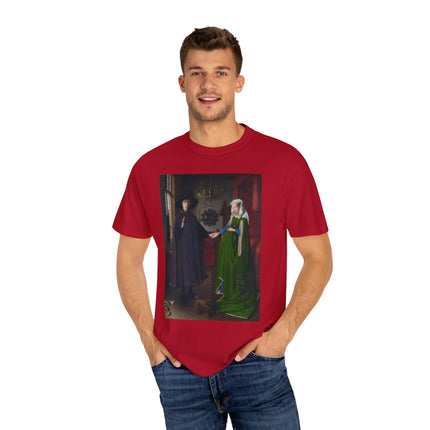 Arnolfini Portrait by Jan Van Eyck Unisex Garment-Dyed T-shirt