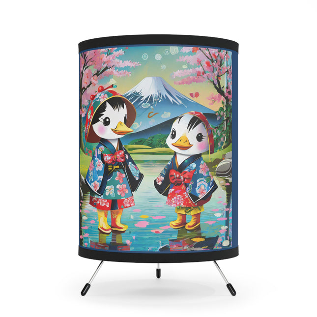 Rainy Day Ducks Tripod Lamp