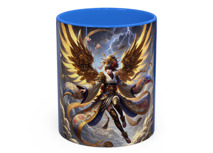 Valkyrie Descending Through Storm Colorful Mugs (11oz, 15oz)