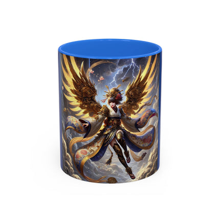 Valkyrie Descending Through Storm Colorful Mugs (11oz, 15oz)