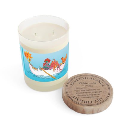 A Rooster's Seafaring Adventure Scented Candle - Full Glass, 11oz