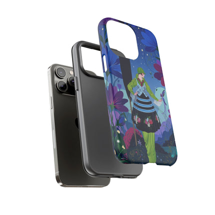 🌸🐦 The Lady Of The Midnight Bird Garden Phone Case – Art Deco Floral Fantasy