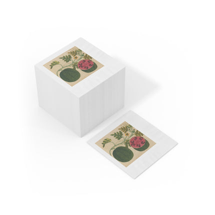 Album of watercolors of Asian fruits and flowers Pl.29 by Anonymous White Coined Napkins