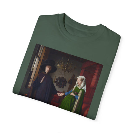 Arnolfini Portrait by Jan Van Eyck Unisex Garment-Dyed T-shirt
