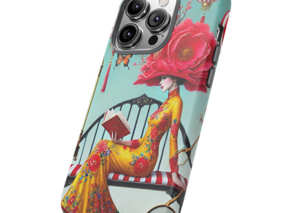 Reading In A Painted Garden Phone Cases