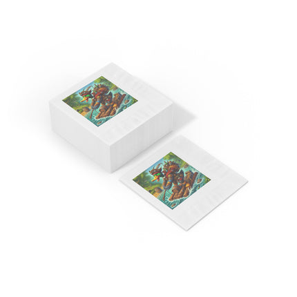 The Daring Drake White Coined Napkins