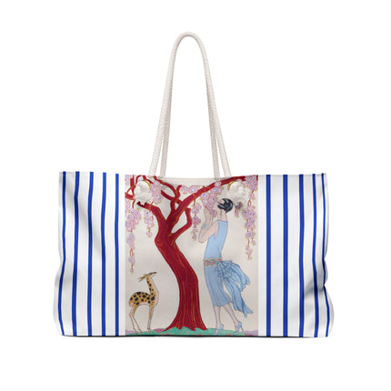 Woman, Fawn, and Red Tree by George Barbier Weekender Bag