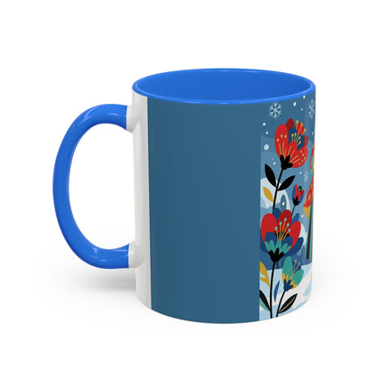 ❤️❄️ The Winter Heart Messenger Colorful Mug – Art Deco Snow Garden Fantasy