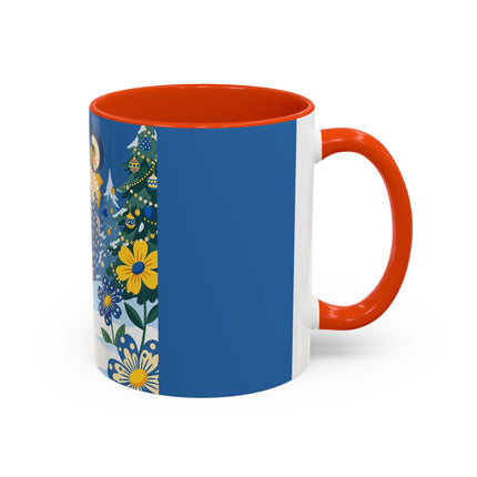 💙🌼 The Bluebell Christmas Promenade Colorful Mug – Art Deco Holiday Fantasy