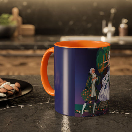Moonlit Garden Waltz Colorful Mug (11oz, 15oz) – Rococo Romance, Garden Elegance & Enchanted Dance