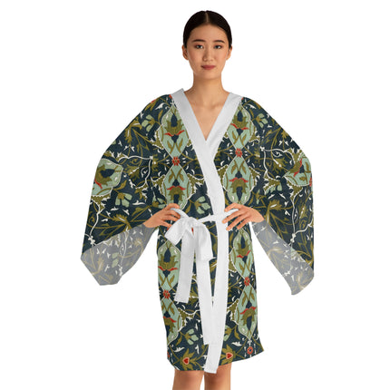 Ornamental Tiles (Pl. 10) from the Afghan Boundary Commission Long Sleeve Kimono Robe (AOP)