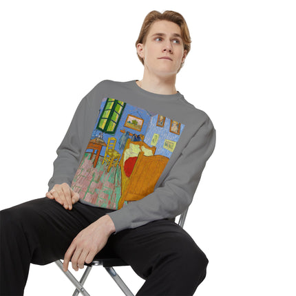 The Bedroom by Vincent van Gogh Unisex Garment-Dyed Sweatshirt
