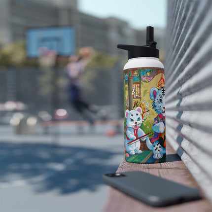 Melodies of the Snow Lion Cub Stainless Steel Water Bottle