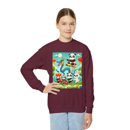 Rolling Along Together Youth Crewneck Sweatshirt – Friendship, Motion & Joyful Adventure