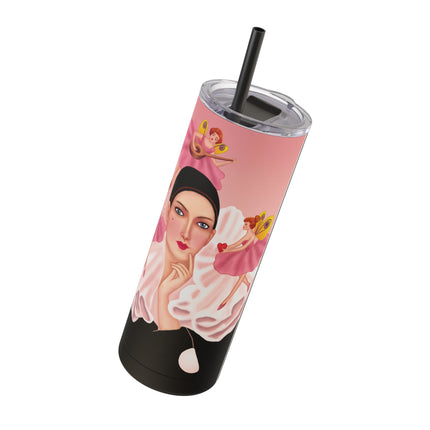 Pierrot & Fairies Dressed in Pink by Sofia Chiostri Skinny Matte Tumbler, 20oz