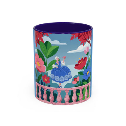 The Lady Of The Blossoming Terrace Colorful Mugs – Art Deco Floral Garden Elegance