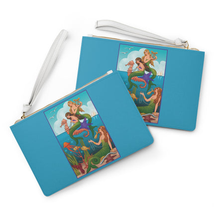 Three Mermaids with Strings of Pearls by Carlo Chiostri Clutch Bag