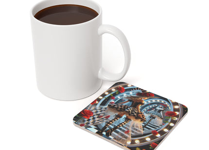 Halloween Witch Through the Mirror Cork Back Coaster