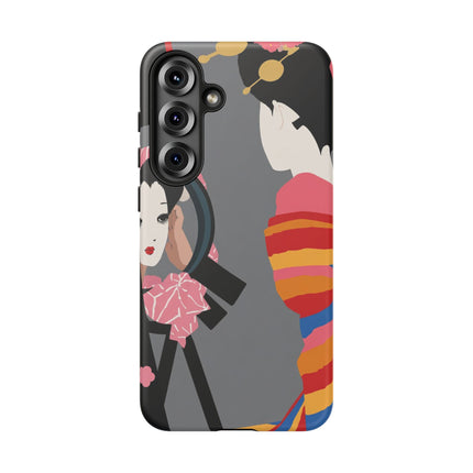 Geisha Mirror Phone Case – Elegant Reflection & Timeless Beauty
