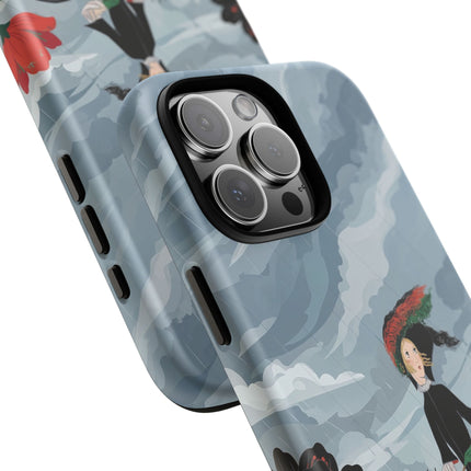 🌧️🌺 The Stormy Flower Walk Phone Case – Art Deco Floral Fashion
