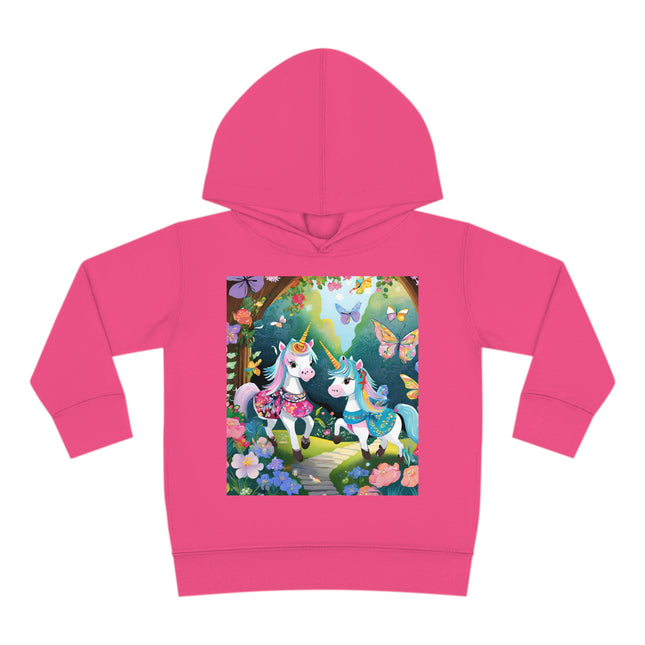 Baby Unicorns and Fluttering Butterflies Toddler Pullover Fleece Hoodie