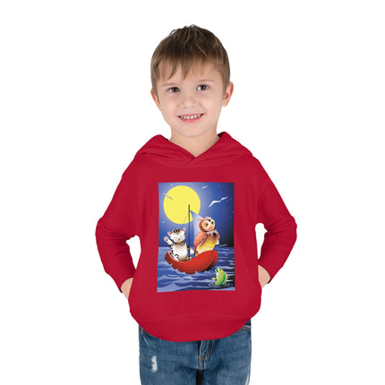 Embarking on a Moonlit Journey Toddler Pullover Fleece Hoodie