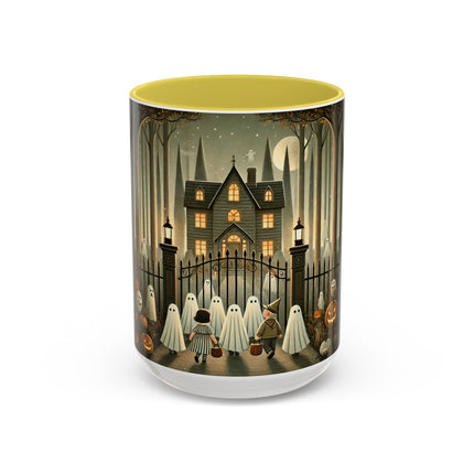 Ghostly Welcome – A Halloween Night Colorful Mugs (11oz, 15oz)
