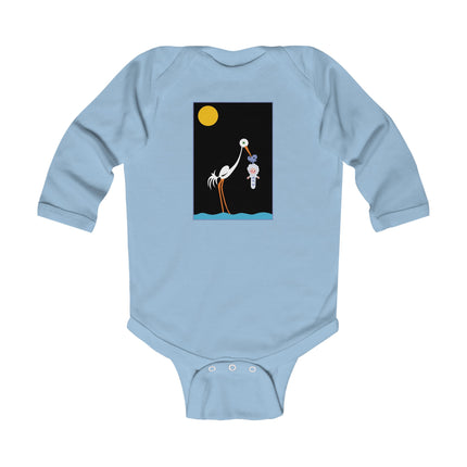 Moonlit Reverie Long Sleeve Baby Bodysuit – Starlit Dreams & Cozy Arrival